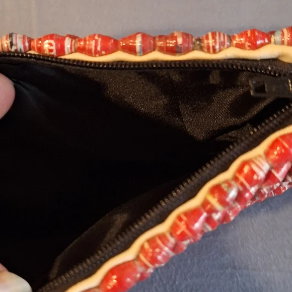 Handcrafted Red Beaded Clutch - Picture 3 of 6